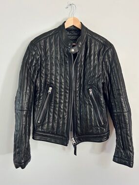Tom Ford Black Leather Biker Jacket EU 48 / US 38 Moto Luxury Designer Mint
